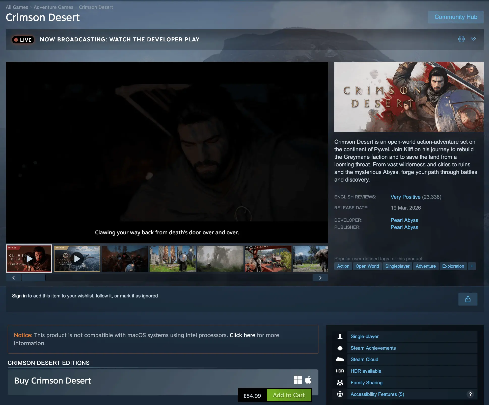 Crimson Desert Steam Page