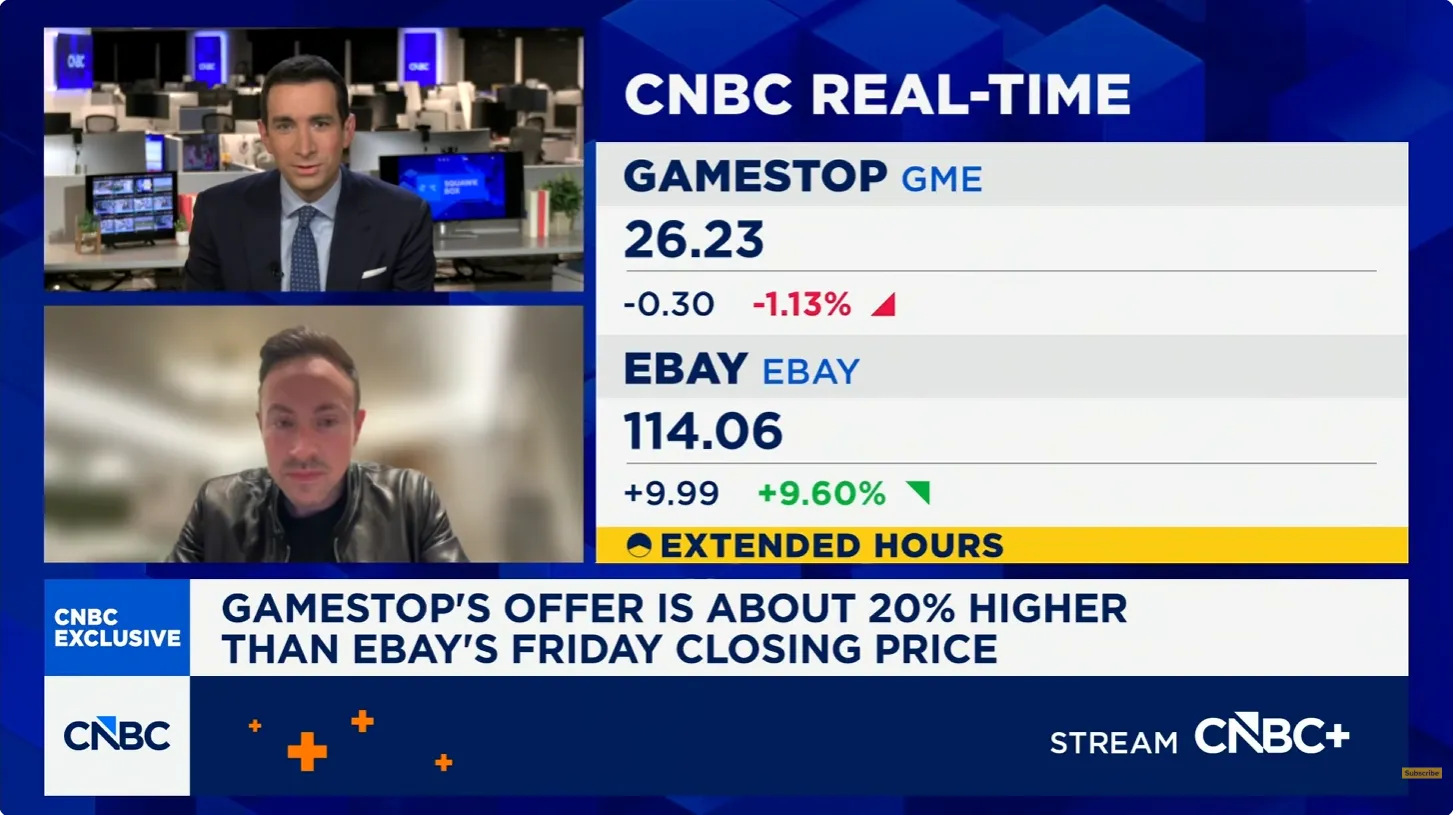 GameStop CEO Ryan Cohen Cannot Explain Where the $16 Billion Is Coming From for His eBay Bid