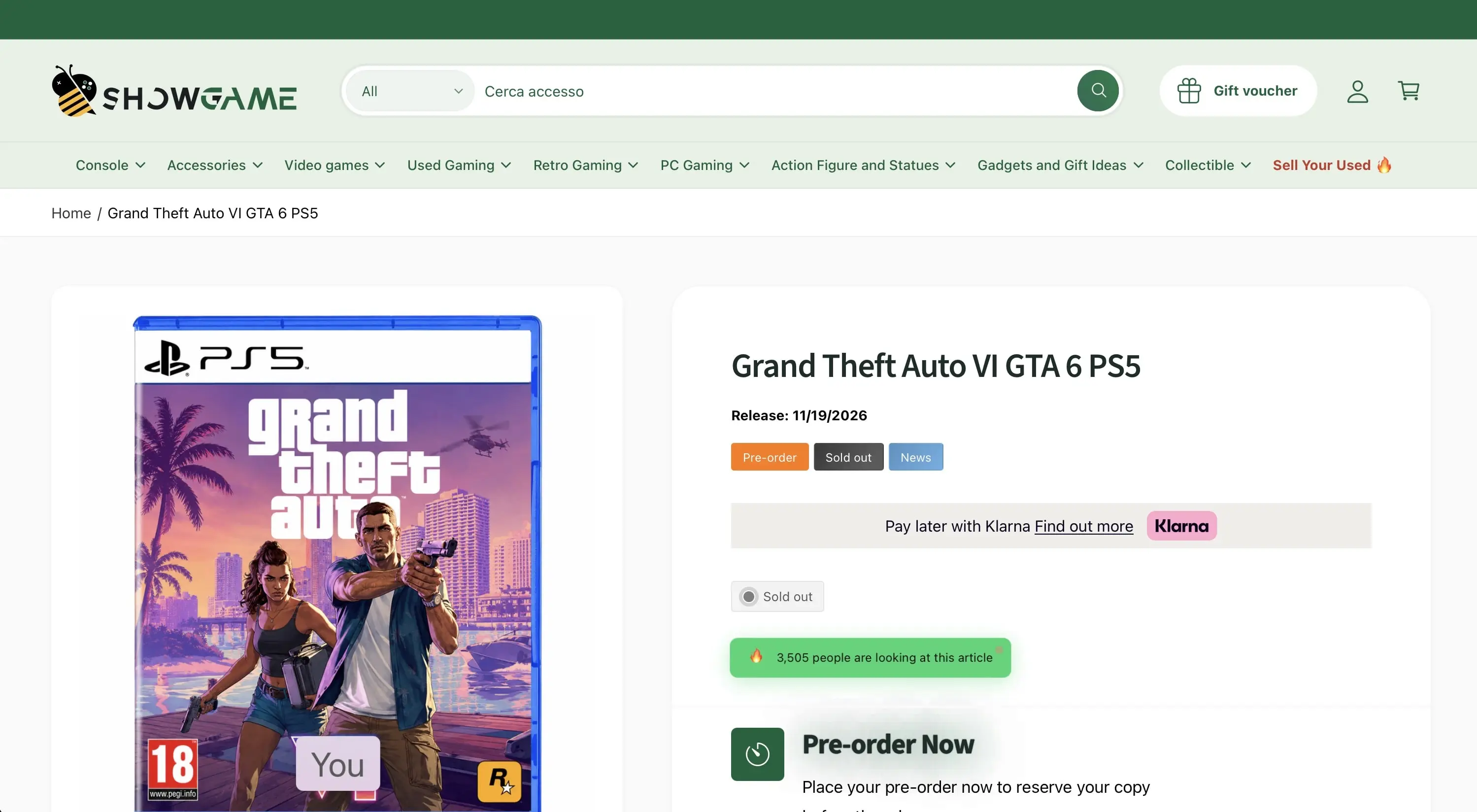 GTA 6 Preorder Page