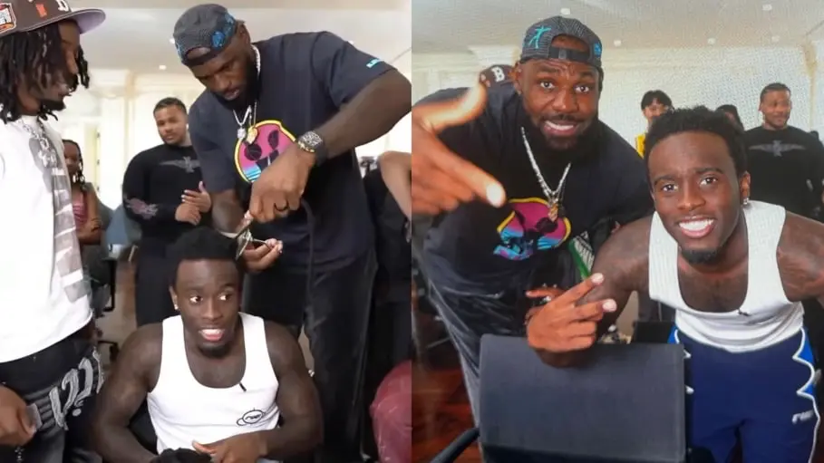 LeBron James cutting Kai Cenat's locs