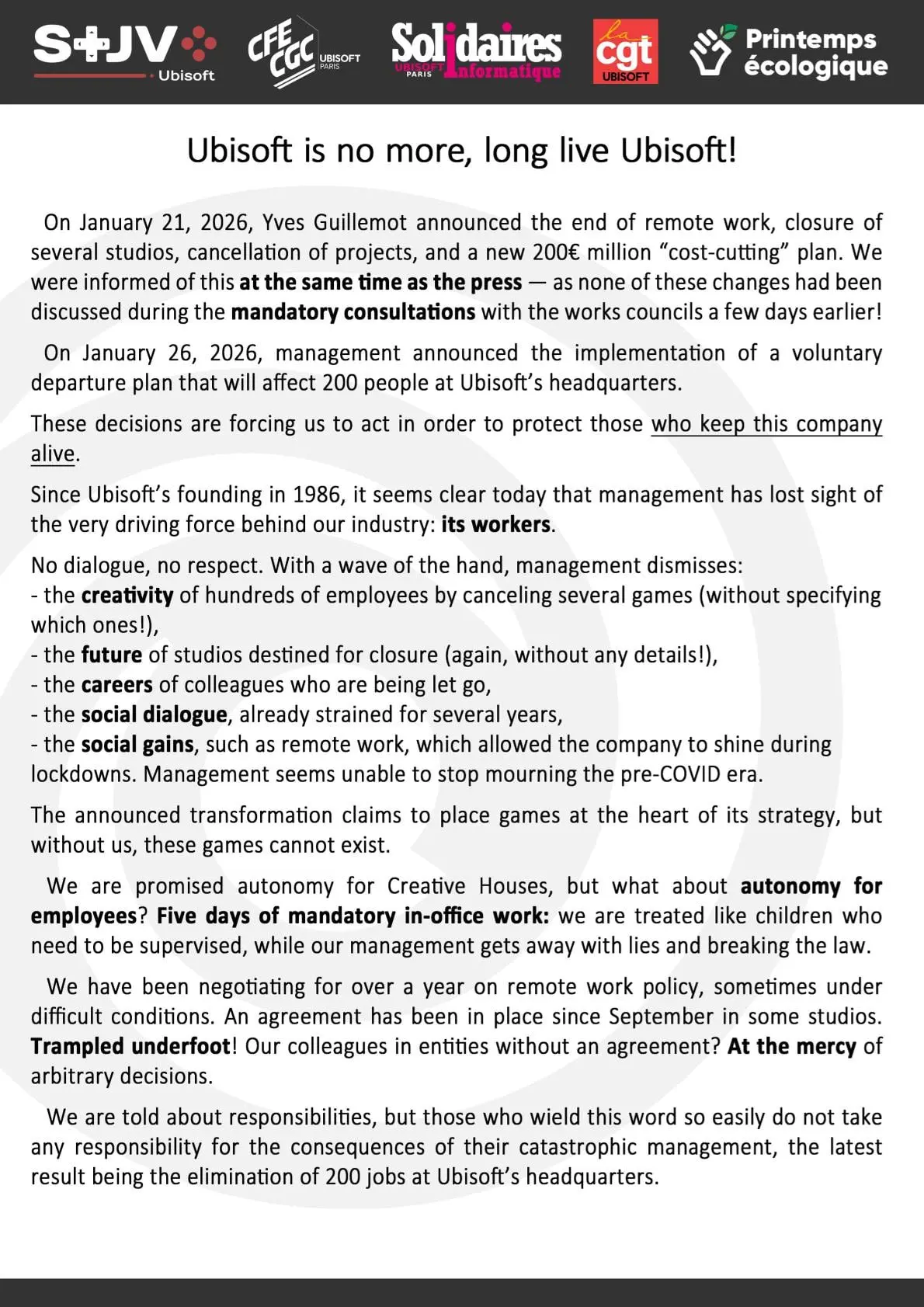 STJV Statement #1